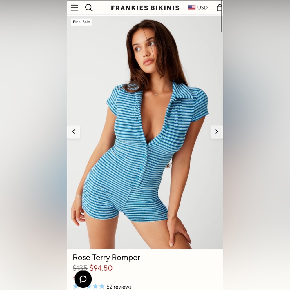 Frankie’s Bikini Rose Terry Romper